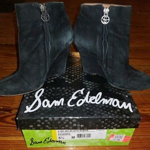 Sam Edelman Wilma Black Suede Booties